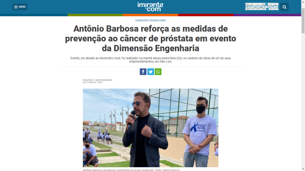 Novembro Azul da Dimensão Engenharia contou com a participação do presidente do Grupo Dimensão, Antônio Barbosa.